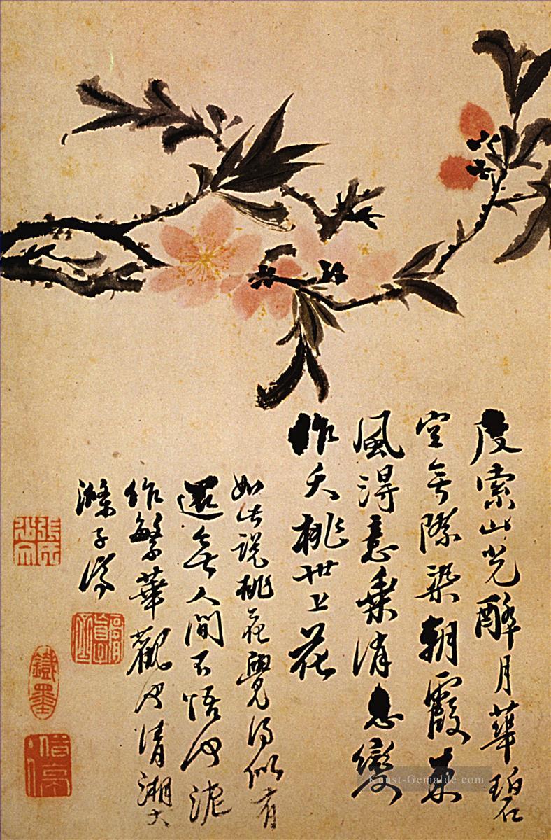 Shitao Zweig zu Fisch 1694 Kunst Chinesische Ölgemälde
